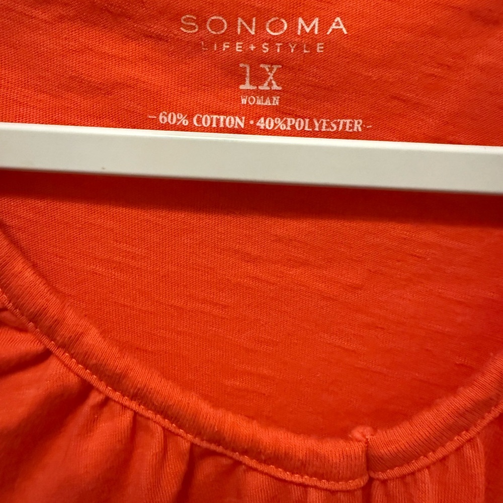 Sonoma Vibrant Coral Blouse - Picture 4 of 5